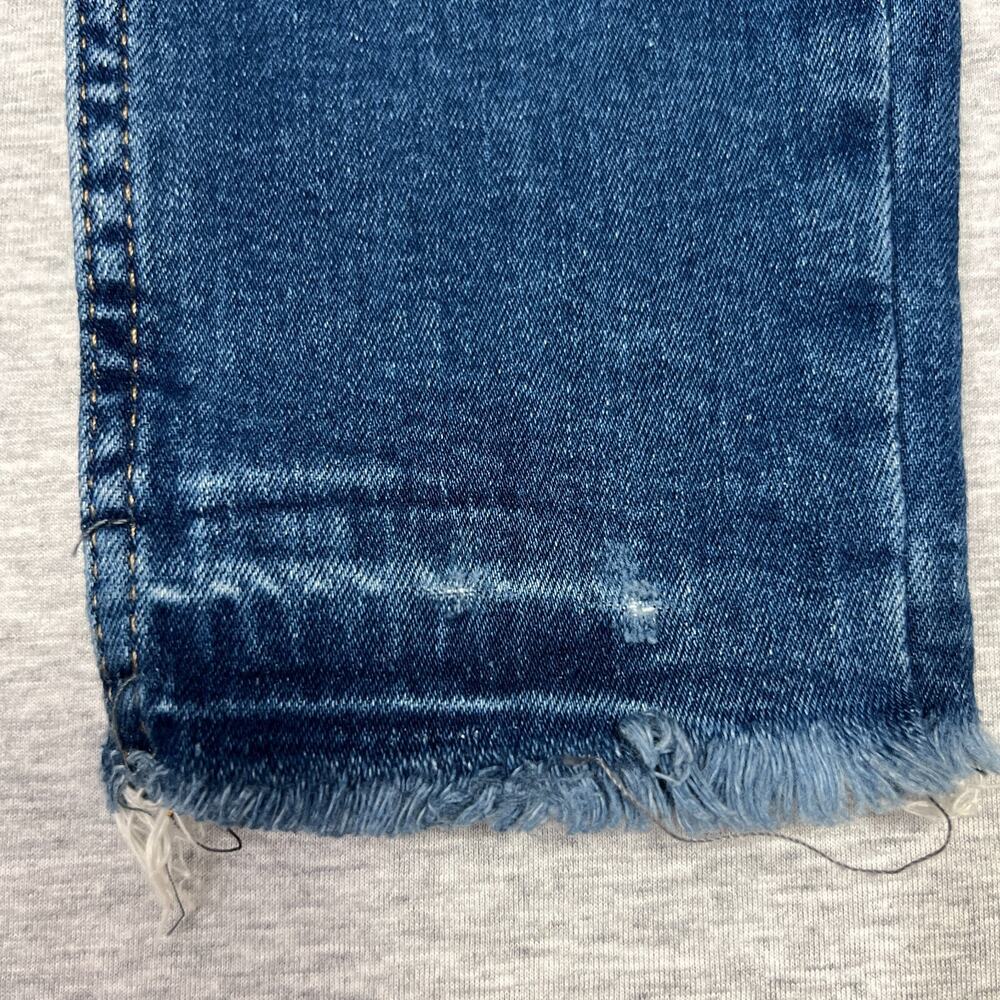 Zara Man Mens Jeans 30 Blue Faded Distressed Skinny Denim Stretch Crop Frayed - Picture 7 of 13